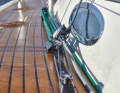 The cork deck matches the boat: a retro look with a modern twist, and it's non-slip too