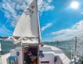 On the road: The skipper takes various friends on his sailing adventure