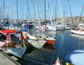 At the finish: In Allinge on Bornholm, the Varianta is the smallest yacht on the outside of the packet