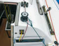 With the yellow line in the bulkhead, the keel (see next photo) is raised by the tackle