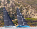 The Baltic 68 Café Racer "Ganesha" is chasing the female 65 "Artemis Bleu".