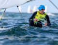 The Frenchman Alexandre Kowalski had to give up the yellow jersey of the leading Ilca-6 sailor on the second Saturday of Kieler Woche