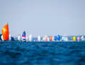 Colourful inside start to the eel regatta in very light winds.