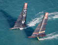 On the current America's Cup boats, the top section is horizontal