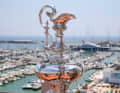 The America's Cup - photographed here against the backdrop of Barcelona - before the 38th edition is to be held in Naples.