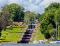 Le plus grand escalier d'écluses du canal Göta : les écluses Carl Johansen à Berg