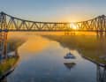 The Rendsburg transporter bridge connects both banks of the Kiel Canal