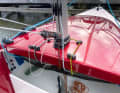The simple aluminium rig can be easily adjusted by hand using a hinge