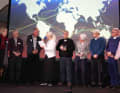 World circumnavigator prizes were awarded to (from left to right): Gabriele and Lutz Pestel, Udo John (next to presenter Birgit Langhammer), Ulrich Fingscheidt and the Arnold family