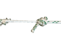 Notch effect: The sheath is damaged at one edge of the knot and slips away