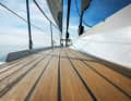Pioneering role: Amel has been using synthetic teak for decades. It is part of the gelcoat and therefore extremely durable, but could be more slip-resistant