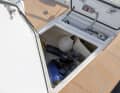 There is plenty of space in the large sail hold in the bow, including for the fenders and mooring lines