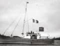 1936: Der erste Einsatz auf einem richtigen Schiff erfolgte ironischerweise auf einem Motorboot. Der Franzose Marin-Marie überquerte mit einer übergroßen Steuerfahne den Atlantik von New York nach Le Havre