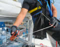 It is best to secure tools with a thin rubber cord. This prevents them from falling down onto the deck