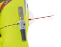Automatic trigger: On contact with water, a CO2 cartridge is activated which inflates the waistcoat. Small viewing windows show whether all elements are in order.