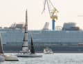 The trimaran "Avanza" at the start of the MidsummerSail.