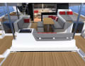 Plenty of space in the outside cockpit, and there are also lovely sunbathing areas for relaxing. Separate companionways lead directly to the owner's cabins aft