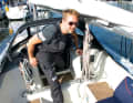 Access: With the sprayhood in place, accessing the cabin is ergonomically tricky. The distance between the bridge deck and the sprayhood is too small and the companionway is very steep. Access is impossible with luggage or shopping. However, a higher sprayhood is visually distracting