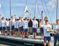 The winning crew of the "Caro"