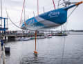 The chines are particularly pronounced in the foredeck, the bow appears more delicate than in the scow designs