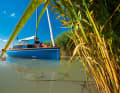 Shallow, warm water, reeds, little wind: this appeals to sailors and mosquitoes alike