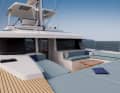 The huge front cockpit can also be accessed directly from the saloon via a door. The solid door can be locked watertight.