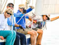 Good-humoured crews despite the doldrums