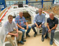 Die Köpfe hinter der neuen C46: die Produktmanager David Gödde und Udo Erbe sowie Bavaria-CEO Marc Diening. Der Prototyp ist demnächst fertig