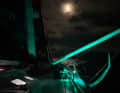Night scene on the Imoca "Fortinet - Best Western". Boris Herrmann sailed the boat in his first vendée Globe.