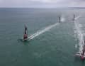 Shortly before, the four Ultim giants had started into the Transat Café L'Or on Sunday afternoon.