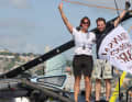 Sieger der Herzen bei vielen Fans: Justine Mettraux und Julien Villion hatten sich im Transat für die harte und stürmische Nordroute entschieden. Im Ziel wurden sie dafür mit Platz sechs belohnt