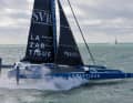 ... und die Imocas in Le Havre zurückbleiben mussten, befinden sich die großen Ultim-Trimarane auf dem geplanten Kurs über den Atlantik