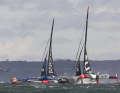 Erinnerung an den ruppigen Start der Ultims vor Le Havre. Sie waren als einzige der vier Transat-Klassen am 29. Oktober pünktlich ins Rennen gestartet