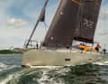 The boat is equipped with a fixed self-tacking cutter jib and a genoa