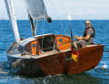 From the bank with his creation in better days. The boat is a BM 31 designed by Martin Menzner and took five years to build