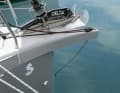 GRP bow nose: The striking sprit is firmly bonded to the hull and holds the gennaker, code zero and anchor fitting