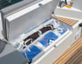 The forecastle boxes in the cockpit are large enough even for additional sails