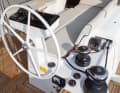 Compressed: Sheets and halyards are led aft to the steering columns. The compact layout requires careful handling