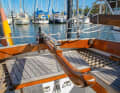 The pretty tiller can be locked and extended forwards