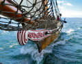 Favourite place for the free watch: in the jib net with a view of the proud yacht