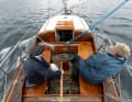 Control centre: The ship was actually designed with a steering wheel, but Jens Köster opted for tiller steering for more agile sailing. The cockpit is long and narrow, with room for four to six people