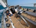 The tiller as standard, a cockpit over three metres long and a superstructure that offers plenty of protection