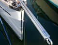 The gennaker pole is quickly attached to the bow fitting in the anchor guide