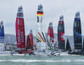 Dieses bearbeitete Bild zeigt, wie es bei der Premiere des Germany SailGP Team im Juni vor Chicago aussehen könnte