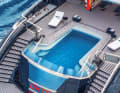 The polyurethane-based Esthec with joints was used on the outer decks of the 66 metre long "Okto"