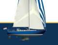 The sail plan shows the wing keel - just like the "Australia II" in the 1983 America's Cup