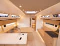 Inside without: Unfortunately, the cushions for the sofas and berths did not arrive in time for the YACHT test. In the saloon, all the windows in the superstructure can be opened, and the ventilation options are perfect throughout the ship