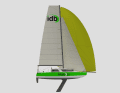High rig, lots of sail area, plenty of power. The concept DNA is brushed for high potential