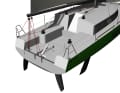 Die Mojito 30 wird mit Pinne gesteuert. Das Layout im Cockpit ist wie bei einem Mini gestaltet, auch mit Fokus auf die Einhandtauglichkeit