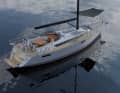 For fun in the bay: Large, easily accessible bathing platform and a sunbed with shade on the foredeck